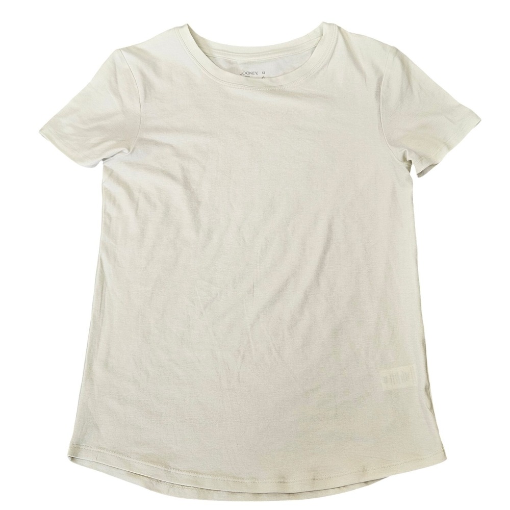 Jockey Women's 2 Pack Essential Short Sleeve T Shirts Blue Ivory Size X Small - Picture 8 of 14